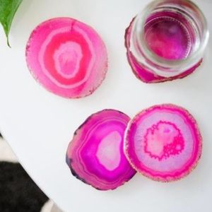 NEW! Pink and Gold Agate Coasters by Cocus Pocus